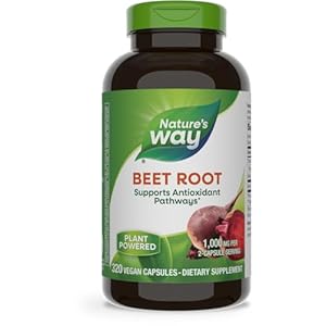 Nature’s Way Beet Root, Supports Antioxidant Pathways*, Helps Neutralize Free Radicals*, 1,000 mg per 2-Capsule Serving, Vegan, 320 Capsules (Packaging May Vary)