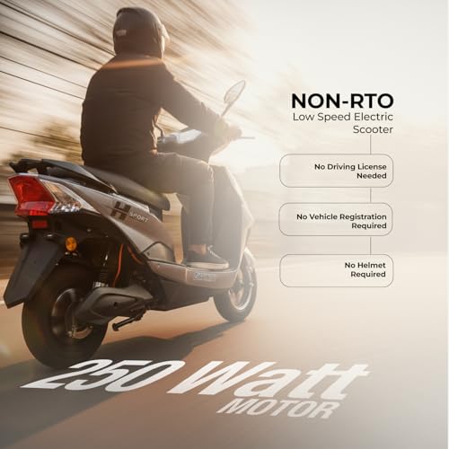 Image of Enfinity Sigma Low Speed Non-RTO Electric Scooter for Adults with 40-55km Range, Removable Lithium Ion Battery & Charger (Silver)