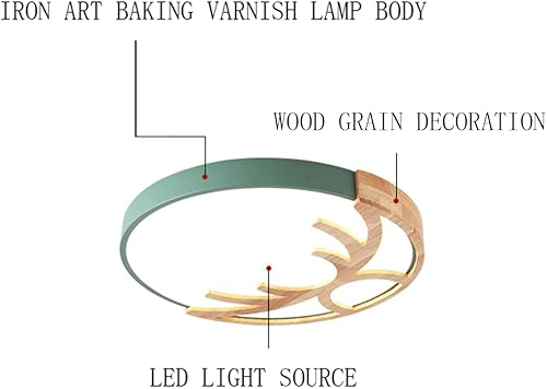 Miniatura 8 de GERAGUR Lámpara de techo redonda moderna y plana de montaje empotrado circular de 6500 K, lámpara de techo LED de madera, panel de decoración de