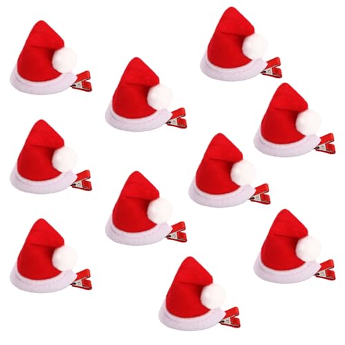 HDFHDF 10 Stück Mini Weihnachtsmützen Weihnachten Haarspangen...
