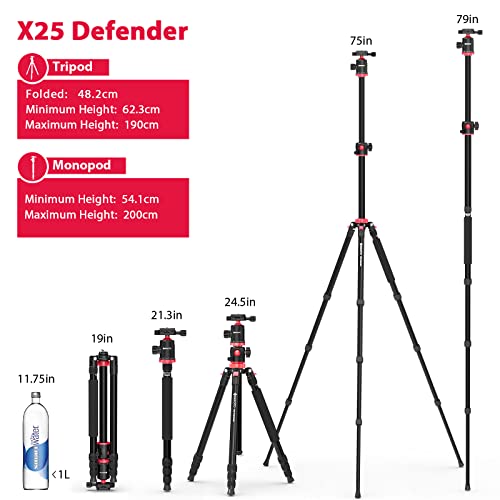Geekoto Camera Tripod, Tripod For Dslr Camera, Aluminum Tripod With 360-Degree Ball Head And Rotatable Center Column, Bag,Video Camcorder Tripod,75-Inch Professional Tripod For Travel And Work. #TOP2