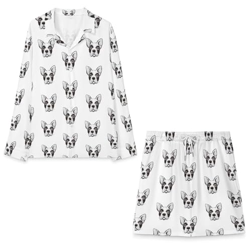 French Bulldog Cute DogsMen's Long-sleeved Suits for Everyday Casual Wear3