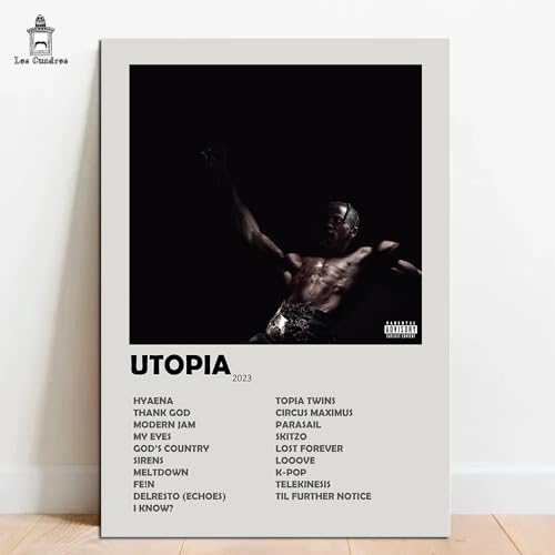 Kit 6 Quadros Placas Decorativas Travis Scott em MDF 28x20cm