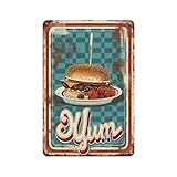 asbwuo Vintage-Metallblechschild, Dekoration Leckeres Essen, Bars, Restaurants, Cafés
