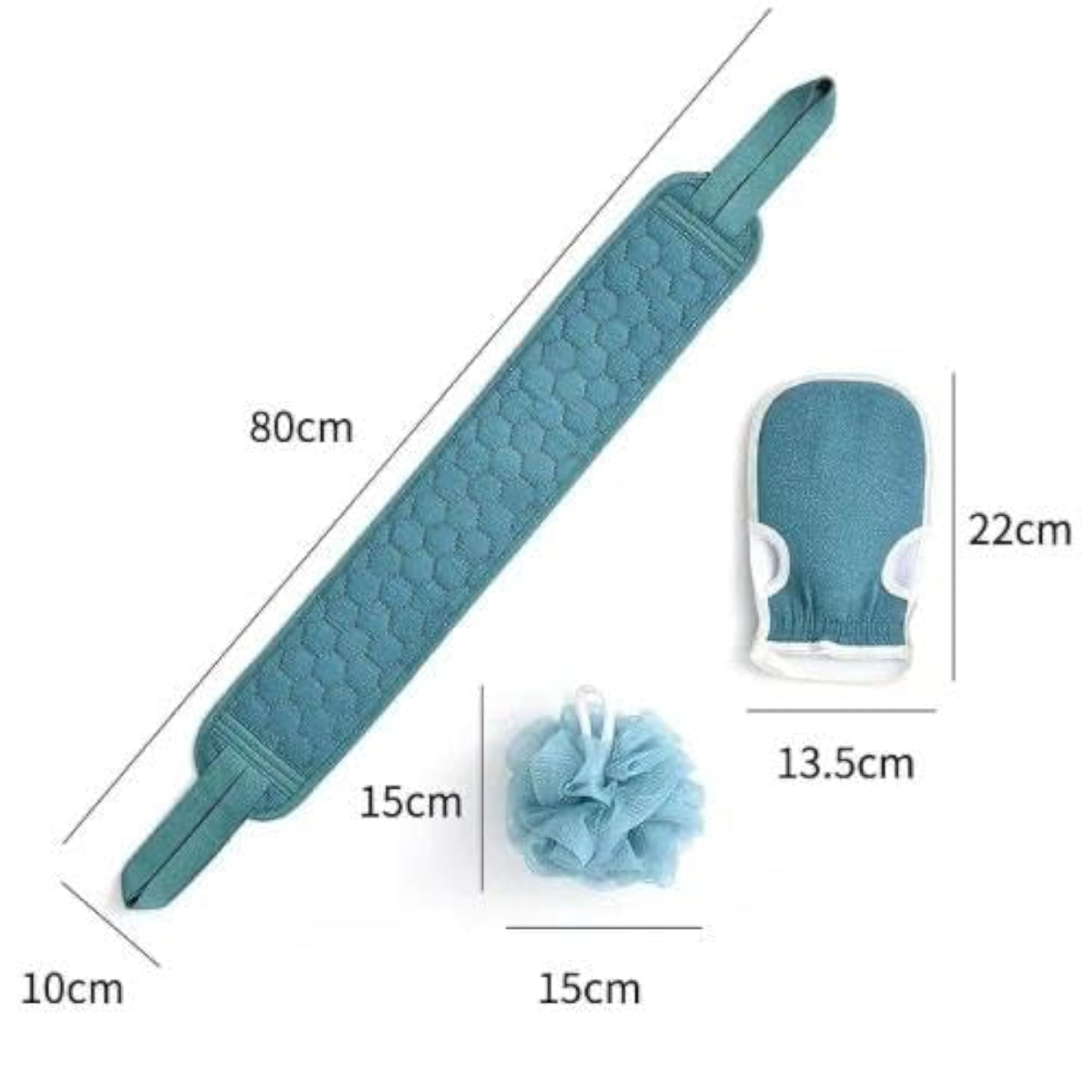 3 Pcs Bath Loofah Set, Exfoliating Shower Sponge
