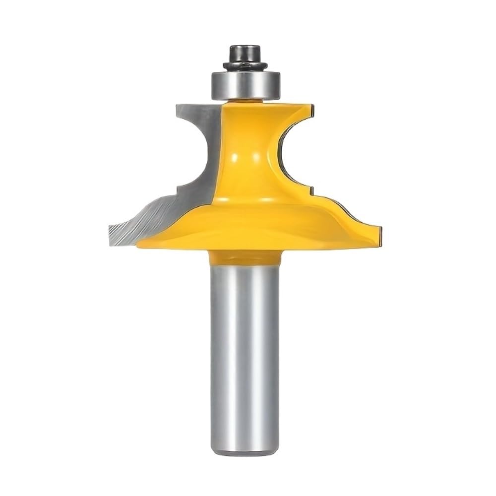 Cortador semicircular con punta de carburo, broca enrutadora decorativa con borde de moldura ondulada for puertas de gabinete, 1 pieza(12.7mm)