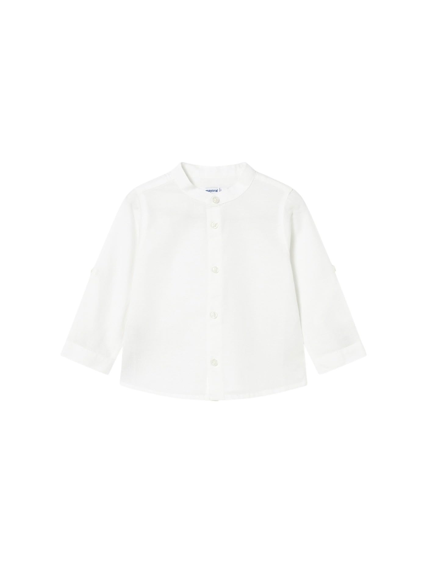 Mayoral Camicia m/l Lino Collo corean per Bimbo Bianco