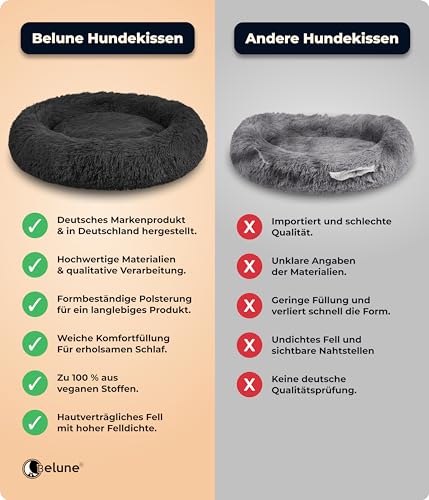 Belune® Hundebett [mit waschbarem Bezug] - Das Original - [XXL, 140cm, Schwarz] Hundekorb, Katzenbett, Hundekörbchen, Dog Bed, Flauschiges Hundebett für große, mittelgroße & kleine Hunde