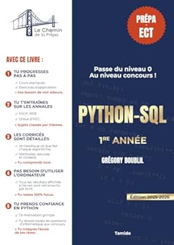 Paperback Python-SQL prépa ECT 1ère année: Passe du niveau 0 au niveau concours ! (French Edition) [French] Book