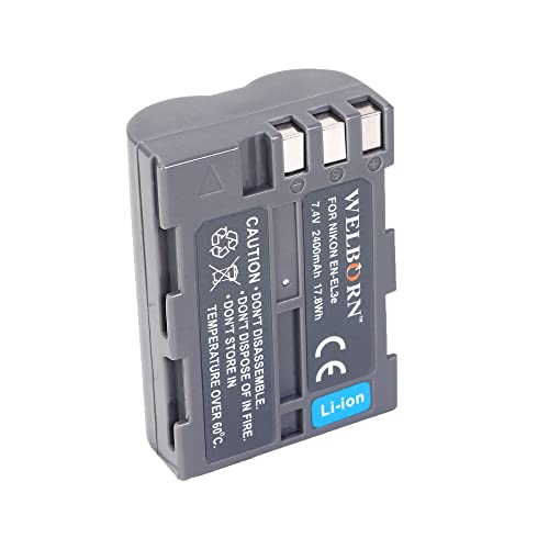 WELBORN EN-EL3 Rechargeable Battery Pack Compatible with Nikon DSLR D300,D300s,D100,D50,D40,D70,D700,D70s,D80,D90,D200