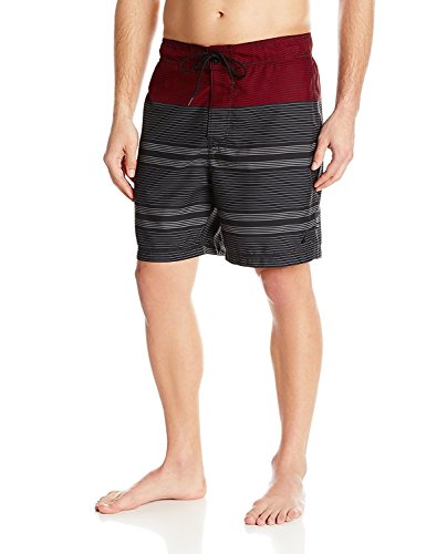 Nautica Men's Quick Dry Tonal Engineered Stripe Swim Trunk