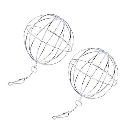 PENIKOKO 2個ウサギ用草食ボール ステンレス製牧草フィーディングボール ハムスター チンチラ モルモット用おもちゃ 多機能球型給餌器