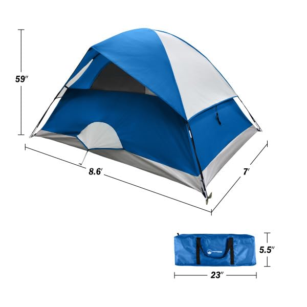 Carpa para camping para 4 personas con cubierta y bolsa miniatura 6