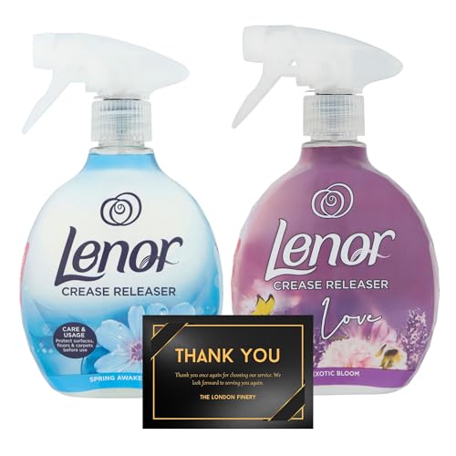 Ultimate Crease Releaser Spray per vestiti Ideale per rimuovere le pieghe nel tessuto, 1 x profumo di risveglio primaverile, 1 x fiore esotico 500 ml ciascuno