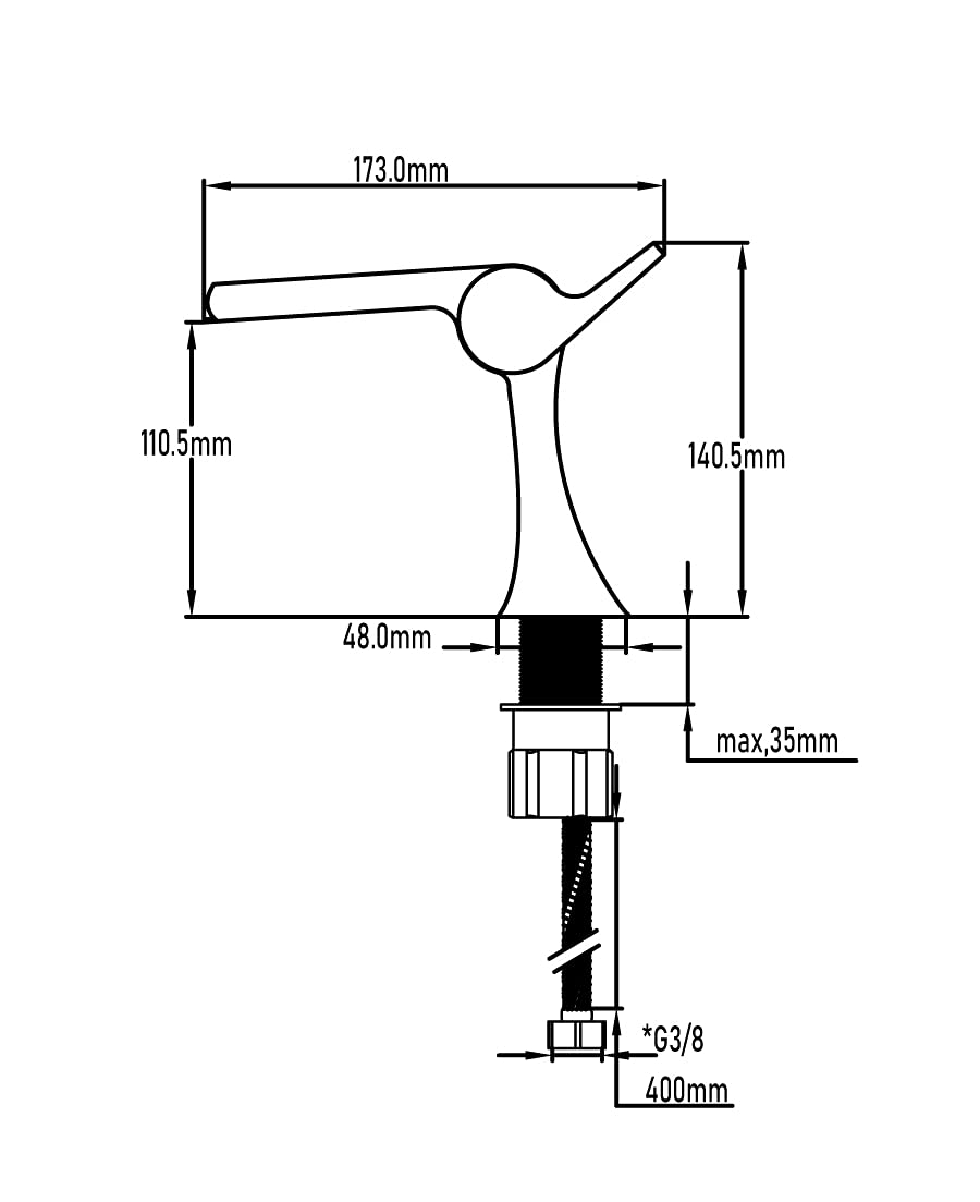 DP Grifería Anacardo - Grifo monomando de lavabo cascada