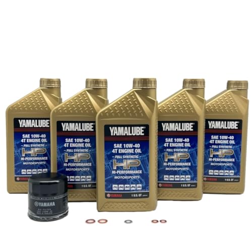 Yamaha Wolverine RMAX2/ RMAX4/ X2 1000 all Models Oil Filter Change Kit Yamaha Part# 5GH-13440-80-00 and 5 Quarts All Purpose LUB-10W40-HP-12