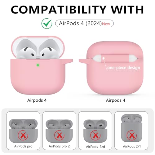 Image of Ljusmicker for AirPods 4 Case 2024 with Cleaner Kit,Pink