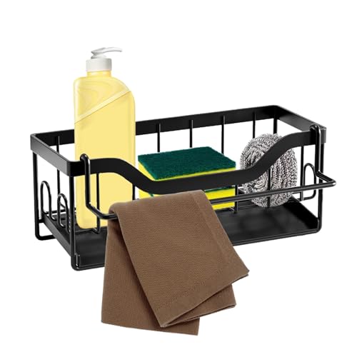 Eidoct Kitchen Sink Caddy Organiser with Detachable Dish Towel Holder