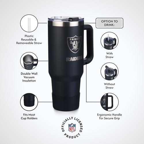 Image of The Memory Company Officially Licensed NFL - Las Vegas Raiders 46oz Game Day Tumbler with Laser Engraved Team Logo