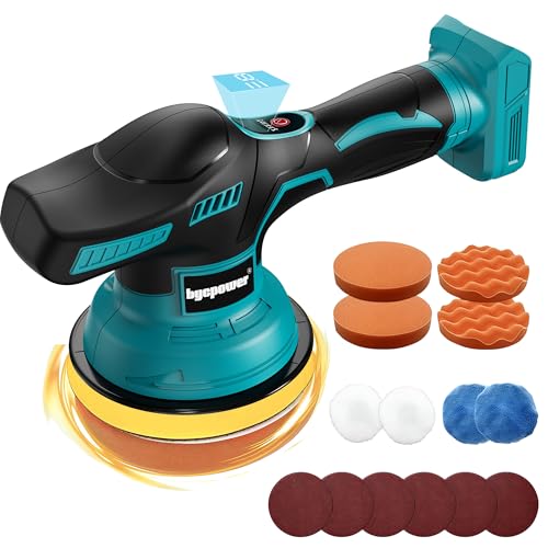Poliermaschine Auto für Makita 18V Akku LXT 150mm Exzenterpolierer mit 8 Geschwindigkeiten Auto Polierset für Autodetaillierung & Lackpflege Kabellose Schleifmaschine für Kratzer (Ohne Akku)