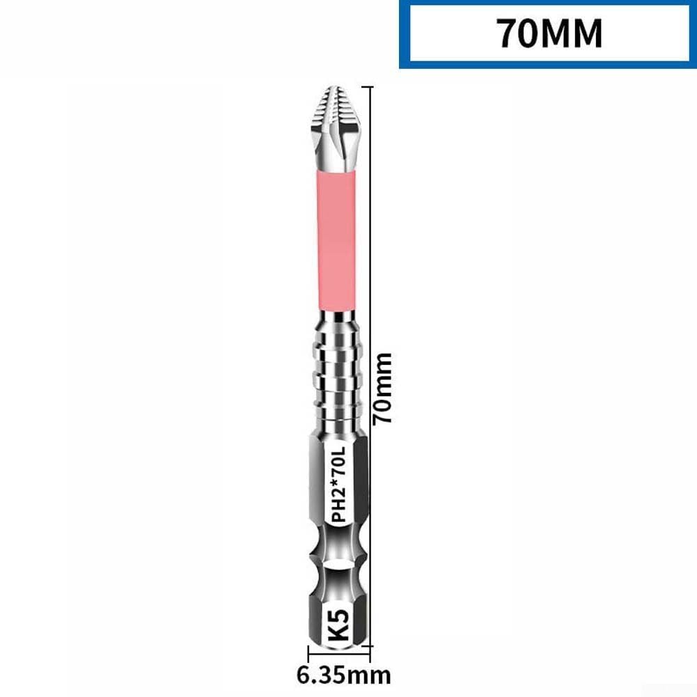 Bit per trapano PH2 Magnetico 6.35mm, Punta in Acciaio K5 per dura(6PCS)