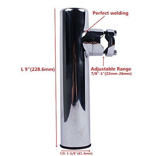 Float Tube Lot De 2 Supports De Canne à Pêche En Inox 304 - Réglables Pour Rails De 22 à 26 Mm - Pour Bateau - FireAngels