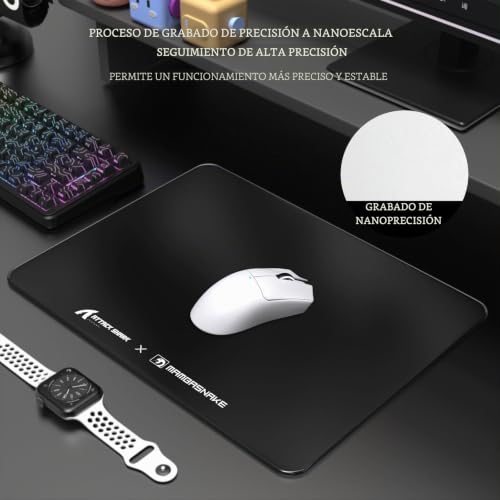 Alfombrilla ATTACK SHARK CM05SE de cristal templado resistente para periféricos gaming 3