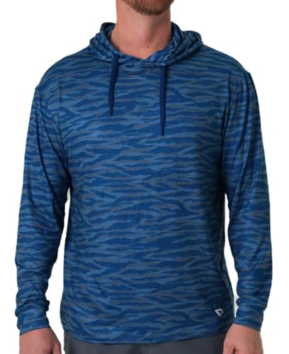 Burlebo Navy Tiger Stripe Camo Performance Hoodie