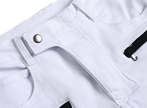 Maiyifu-GJ Mens Slim Fit Ripped Jeans Side Striped Moto Biker Denim Pencil Pants Casual Destroyed Distressed Skinny Jean3