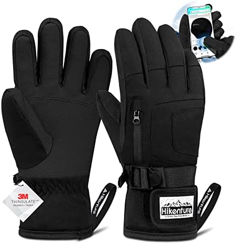 （02:30時点） Hikentureスキーグローブ【140g3Mシンサレート2倍保温】スキー手袋防水 スノボ グローブ メンズ レディース スマホ対応 ジュニア 女性 男性 スノボー グローブ 防風 透湿 撥水加工 アウトドア ウィンター スポーツ 登山 バイク 雪遊び 雪かき 通勤