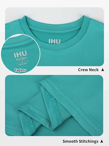 Image of Boys Neon Shirts Dry Fit Athletic T Shirts UPF 50+ Performance Cooling Shirt Short Sleeve Rash Guard Kids Top for Boys Girls