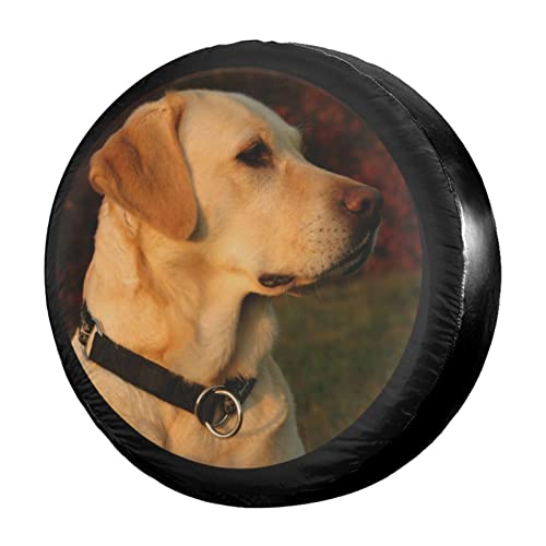 Foruidea Golden Lab Labrador Retriever Family Loyal Hunting Dog Spare Tire Cover Dust-Proof Wheel Tire Cover Fit Trailer, RV, SUV and Many Vehicle 14 Inch