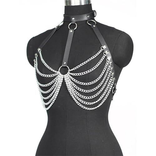Leather Punk Belt Body Chain For Women Goth BDSM Lingerie Bondage Corset Harness Belt Rave Fashion Accessories3