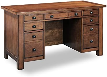 Homestyles Tahoe Aged Maple Executive Pedestal Desk - Thumbnail 4