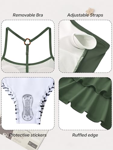 Image of UIQUR Girls Swimsuit Two Pieces Tankini Set Bikini Bathing Suits 7-16Y