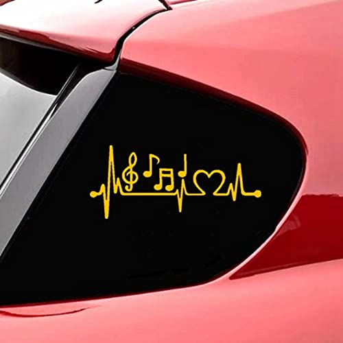 FAiruo Vinyl sticker muziek noten hartslag auto sticker waterdichte auto decoraties op vrachtwagen bumper achterruit 18 x 8,5 cm (kleur: D, maat: 18 x 8,5 cm