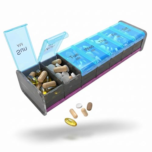 XXL Extra Large 7 Day Pill Box Weekly Pill Organizer with Large A...