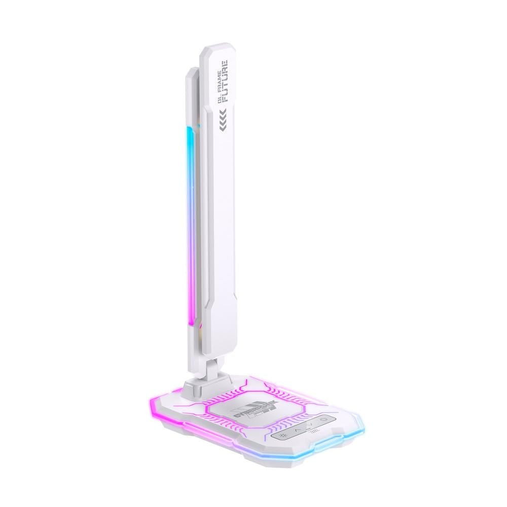 wonderlamp - Flexo LevelUp Gamer con luces de colores RGB LED y Cargador inalámbrico para móviles Levelup 10W 3000-4000-6000K