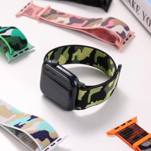 for Apple Watch 38/40/41/42mm Band Nylon (Black Camouflage) — 사진 5