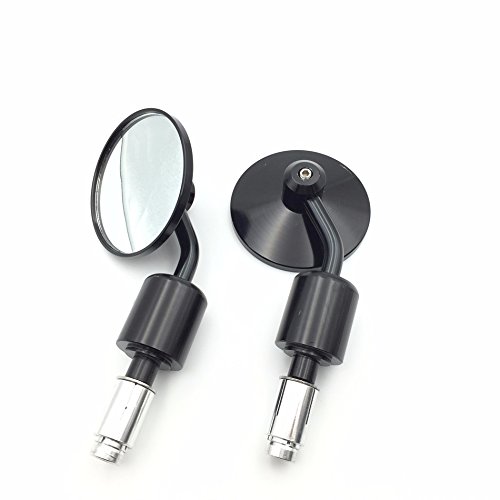 Hongk- Motorcycle Black A Set Cnc Black Rear View Handle Bar End Round Mirrors 7/8" Compatible With Aprilia Tuono Mana Dorsoduro Shiver Pegaso Sxv Scarabeo Sportcity Sr50R [B01Bi81Gd2] #TOP4