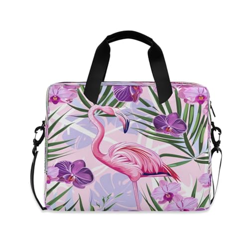 Maletín para laptop ALAZA con diseño rosa flamingo tropical miniatura 1