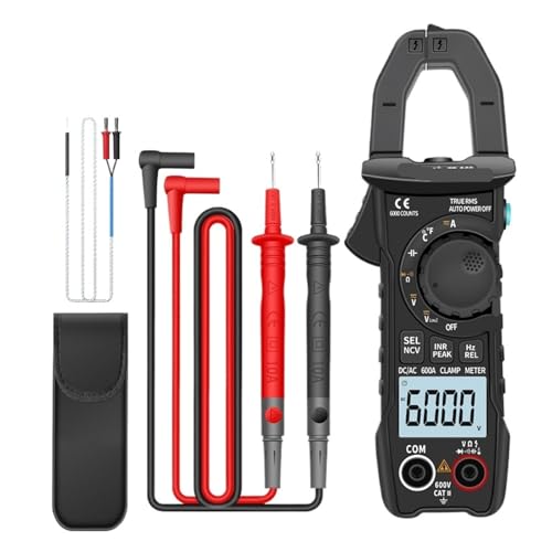 Pinza Amperimétrica Digital 600A Corriente True RMS, Multímetro Automático 6000 Rangos, Voltaje DC AC miniatura 1