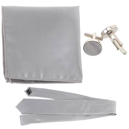 Set de corbata clásica para hombre con gemelos y pañuelo miniatura 1