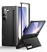 Produktbild SURITCH Kompatibel mit Samsung Galaxy Z Fold 6 Hülle mit Displayschutzfolie & Ständer & S Pen Stifthalter(Kein Stift), Schutzhülle Stoßfest Handyhülle für Galaxy Z Fold 6 2024-Schwarz