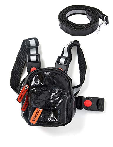 icicecream Dog Backpack Harness with Leash Backpack for Dogs to Wear Adjustable Saddle Bag Reflective Strips Night Safe Outdoor Travel Hiking Walking Harness Backpack for Small & Medium Dogs