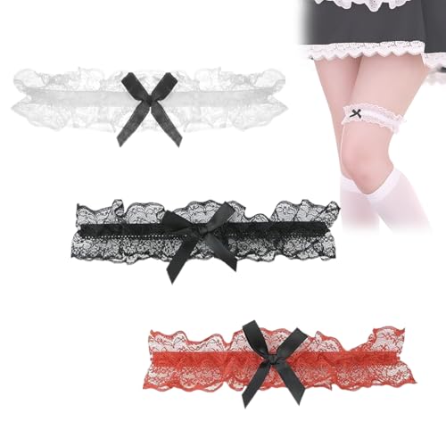 DHJWDUX 3 Stück Hochzeit Strumpfband Braut Geschenk Fertig Modelle Strumpfband Offwhite Hochzeit...