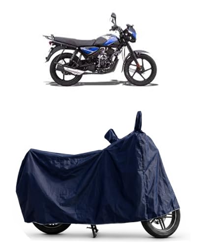 Image of Shield Heavy Duty Bike Cover for Bajaj ct 110x | All-Season, Tear-Proof Fabric | with Side Mirror Pocket & Buckle Belt | Bajaj ct 110x Bike Cover (Blue)