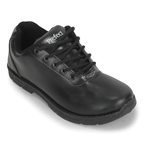 Image of Liberty Prefect Black School Shoes for Kids Lace-Up
