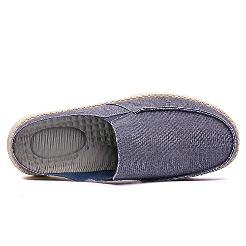 GOSPT Men's Canvas House Slippers Slip on Clog Backless Loafers Comfort Shoes2
