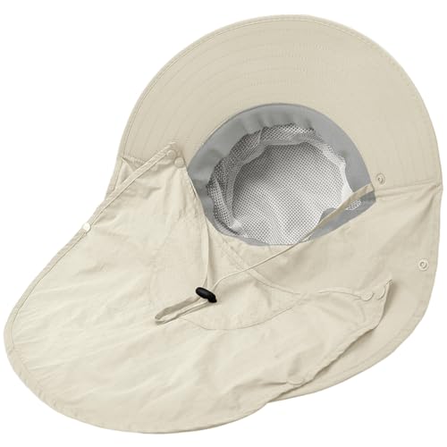 Image of Sun Hat for Men Women with Neck Flap,UPF 50+ UV Protection Fishing Hat